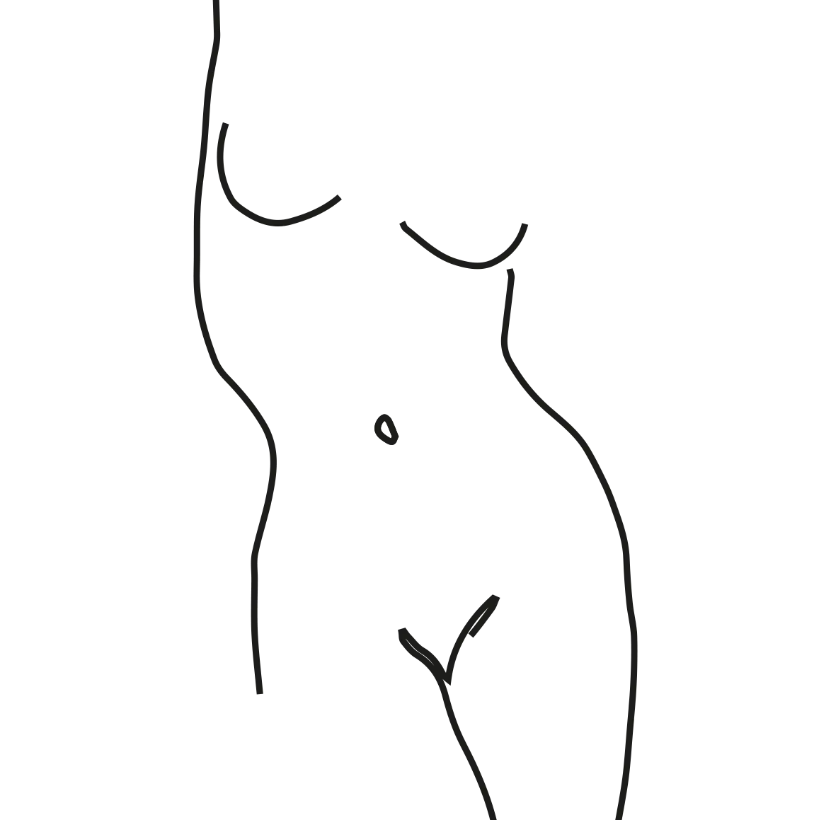 Illustration Frauenkörper Intimpflege