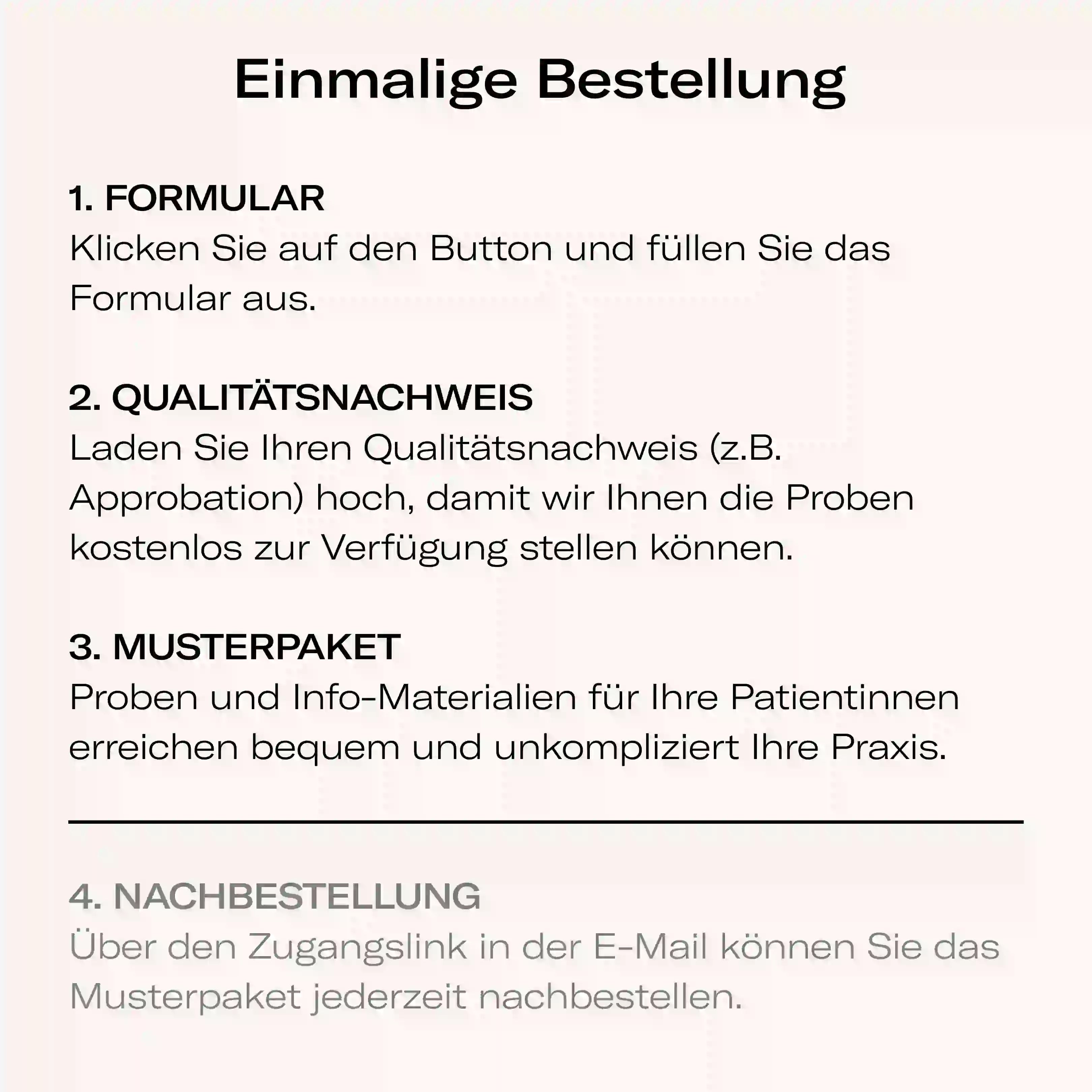 Musterpaket einmalige Bestellung