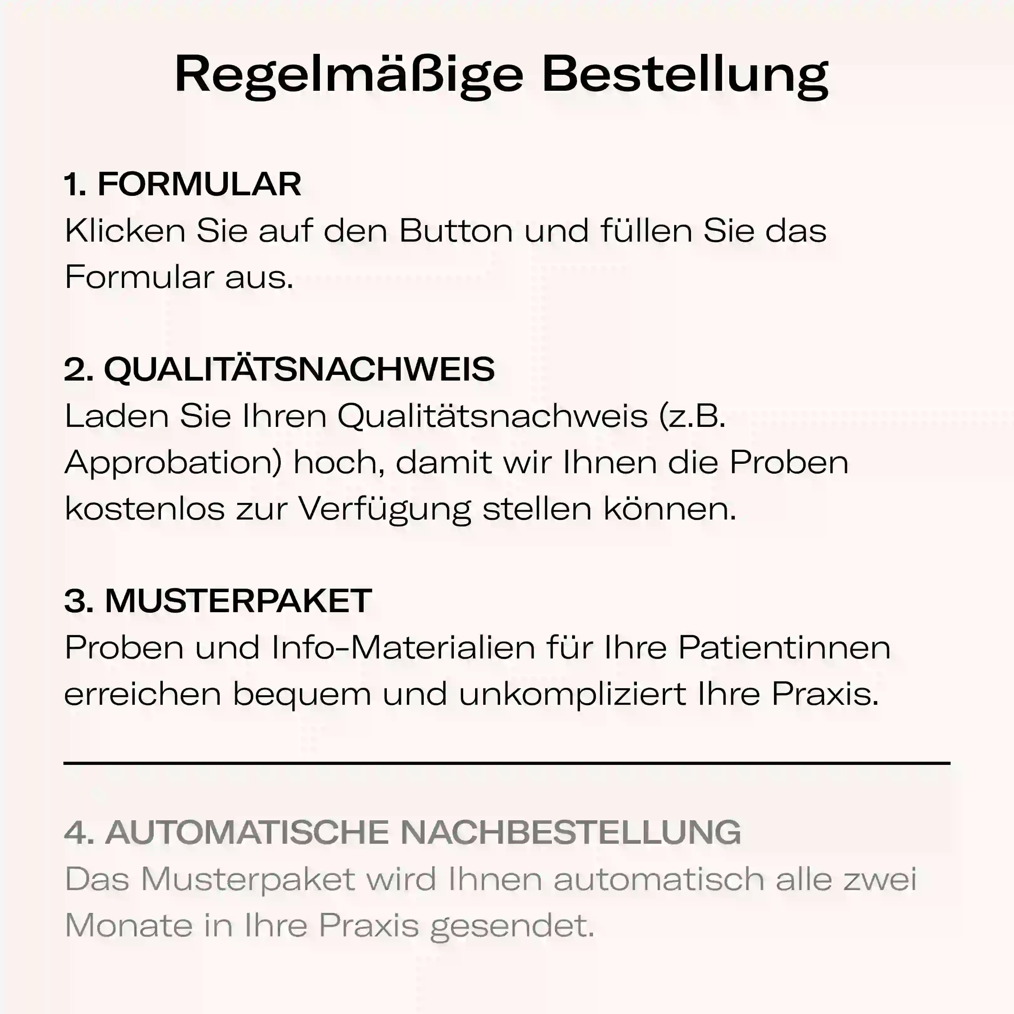 Musterpaket regelmäßige Bestellung